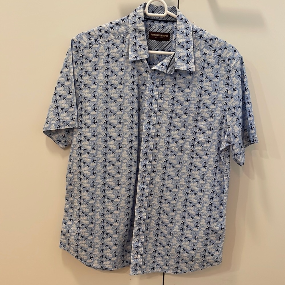 Johnston & Murphy short sleeve shirt, airplane print